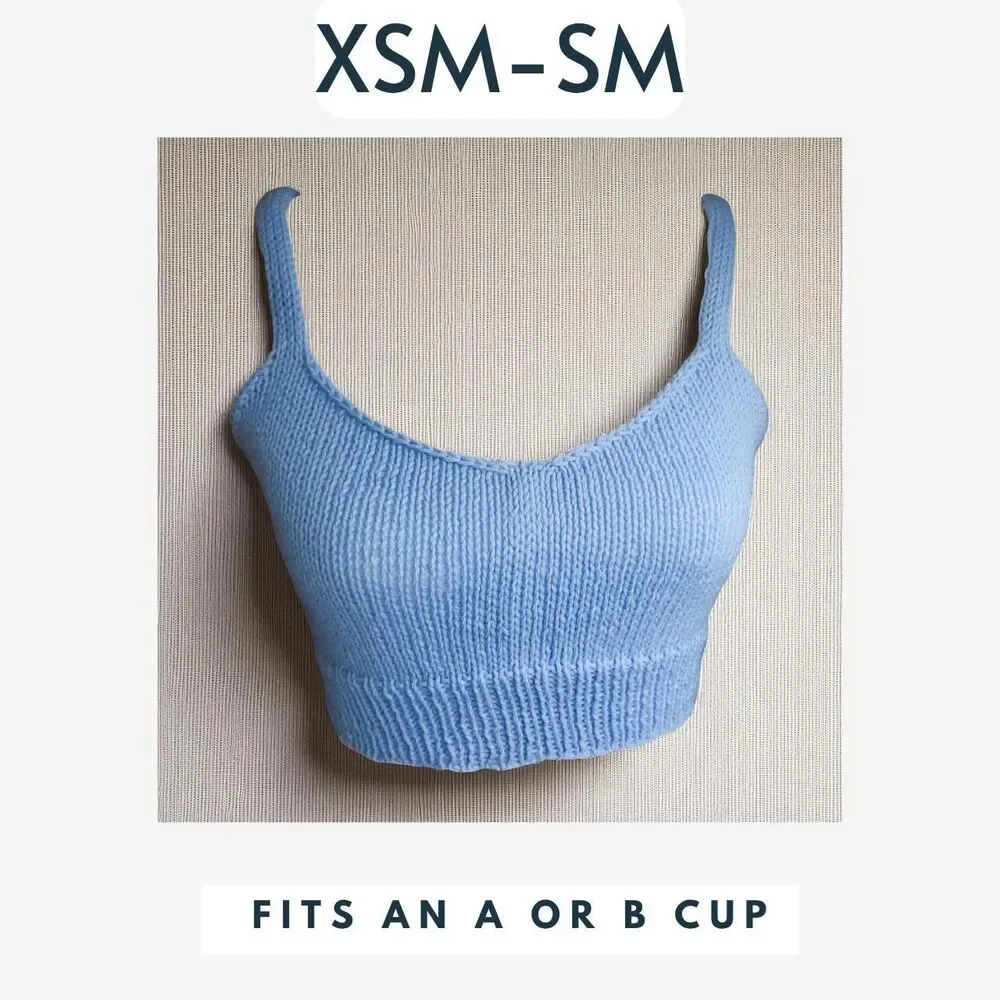 Handmade knit super comfy bralette crop‎ top - Picture 3 of 5